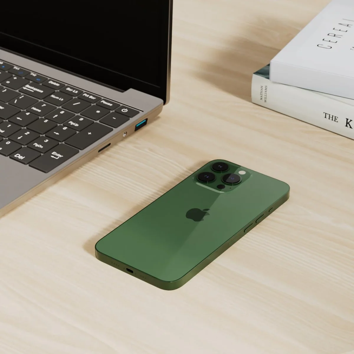 iPhone 13 Pro Max On the Desk - Green