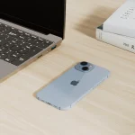 Apple iPhone 14 On the Desk - Blue