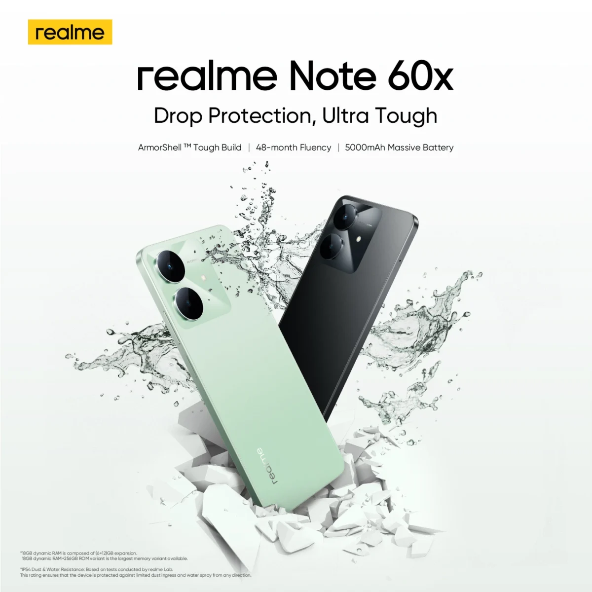 Realme Note 60x - Water Resistance
