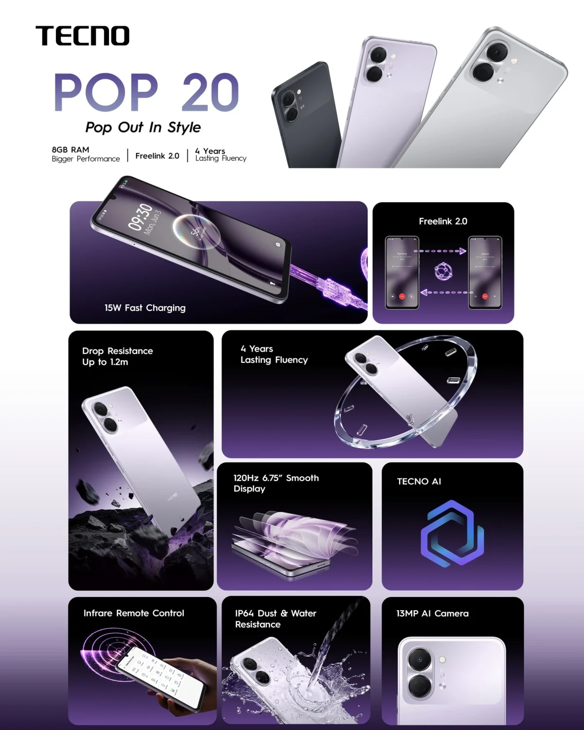 Tecno Pop 20 - Specs